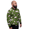 Cow In Grass Print Men's Bomber Jacket-grizzshop