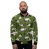 Cow In Grass Print Men's Bomber Jacket-grizzshop