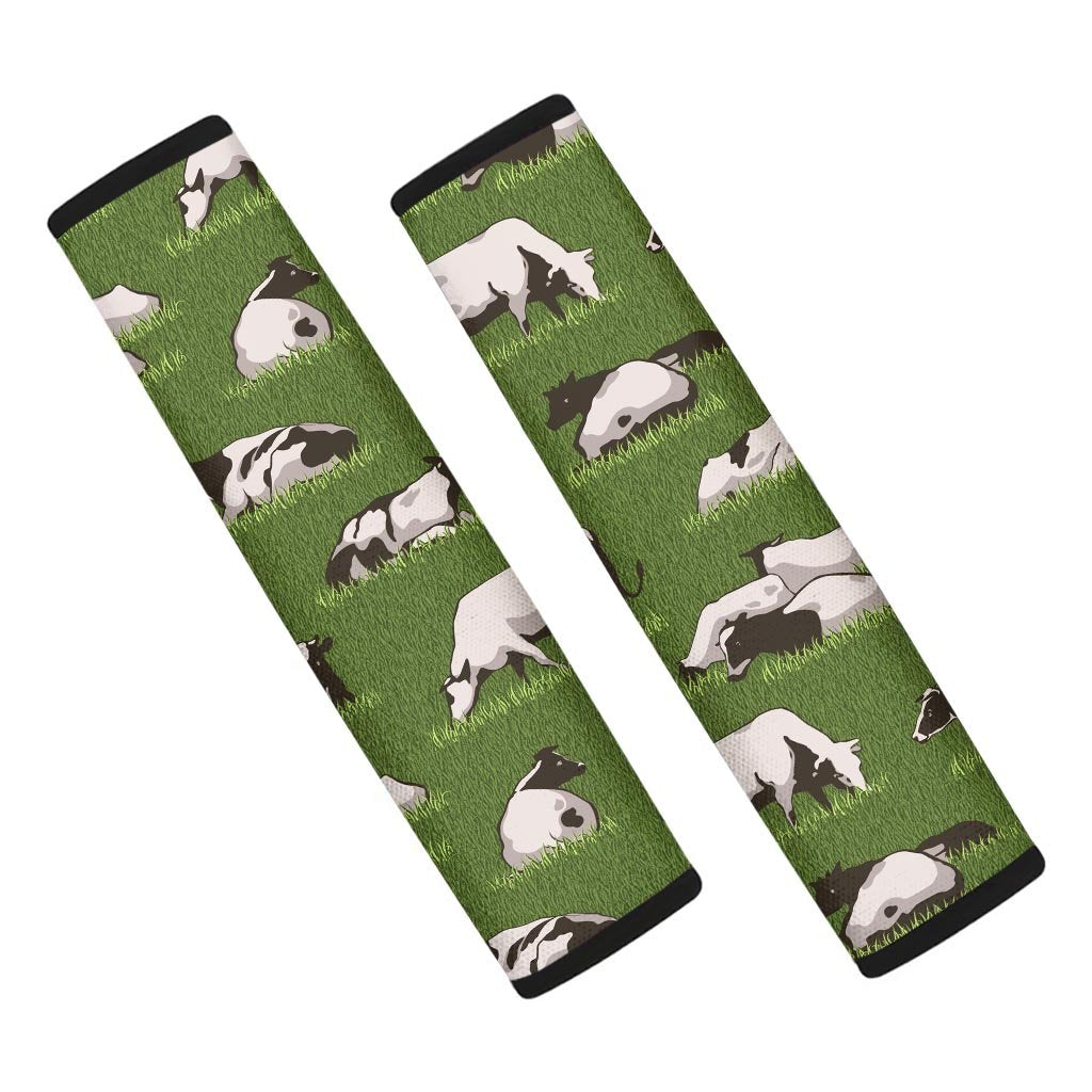 Cow In Grass Print Seat Belt Cover-grizzshop