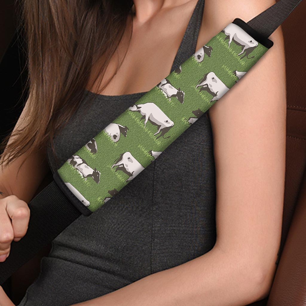 Cow In Grass Print Seat Belt Cover-grizzshop