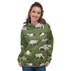 Cow In Grass Print Women's Hoodie-grizzshop