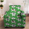 Cow In Green Grass Print Armchair Cover-grizzshop