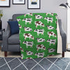 Cow In Green Grass Print Blanket-grizzshop