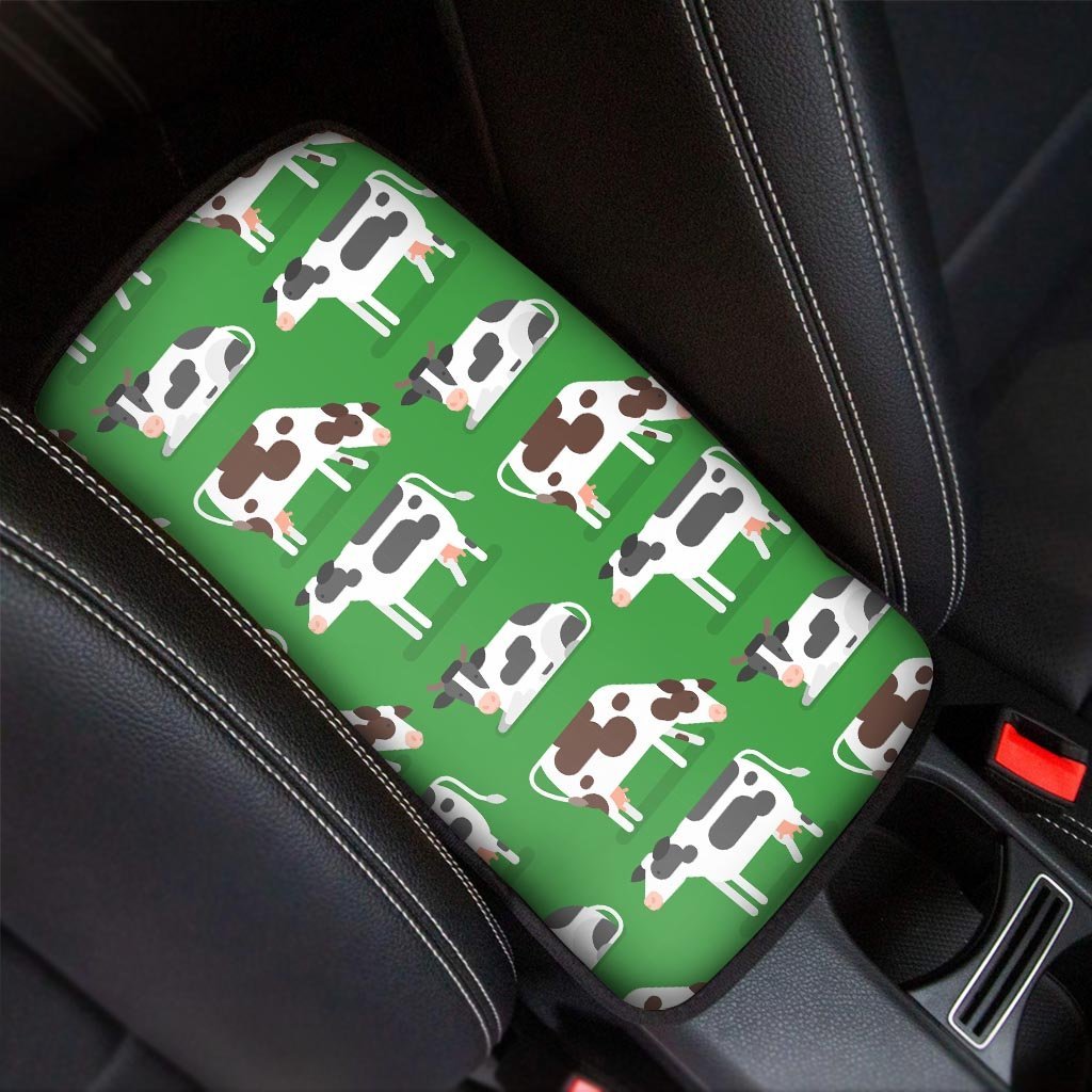 Cow In Green Grass Print Car Console Cover-grizzshop