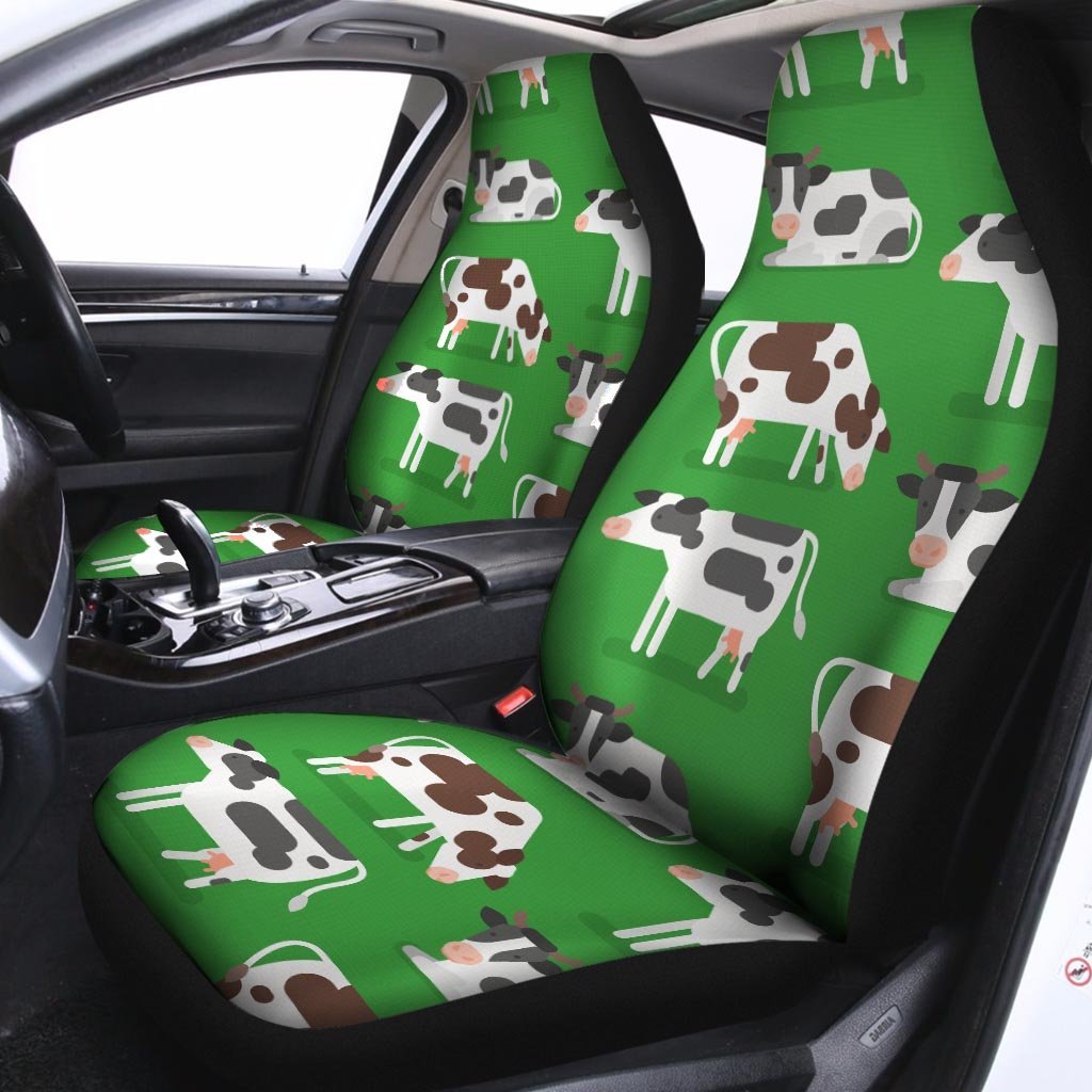 Cow In Green Grass Print Car Seat Covers-grizzshop