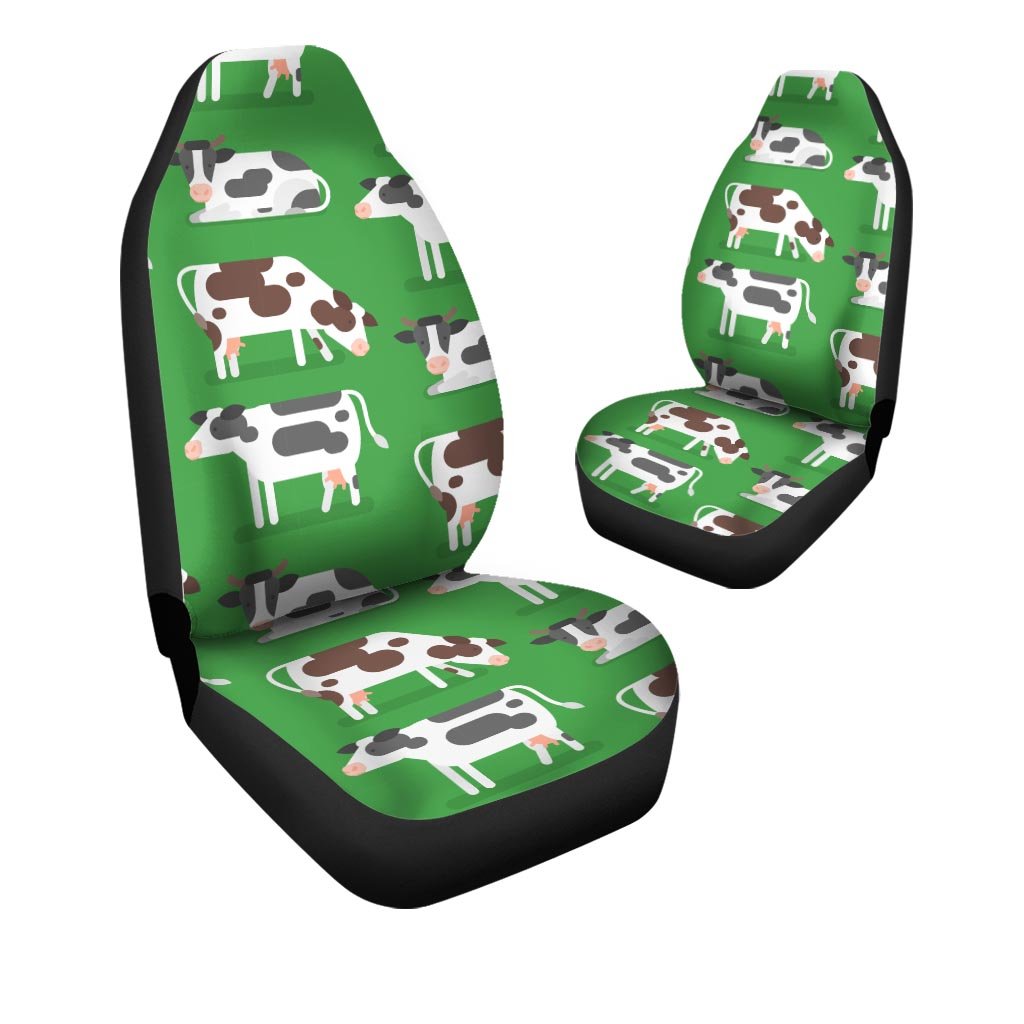 Cow In Green Grass Print Car Seat Covers-grizzshop