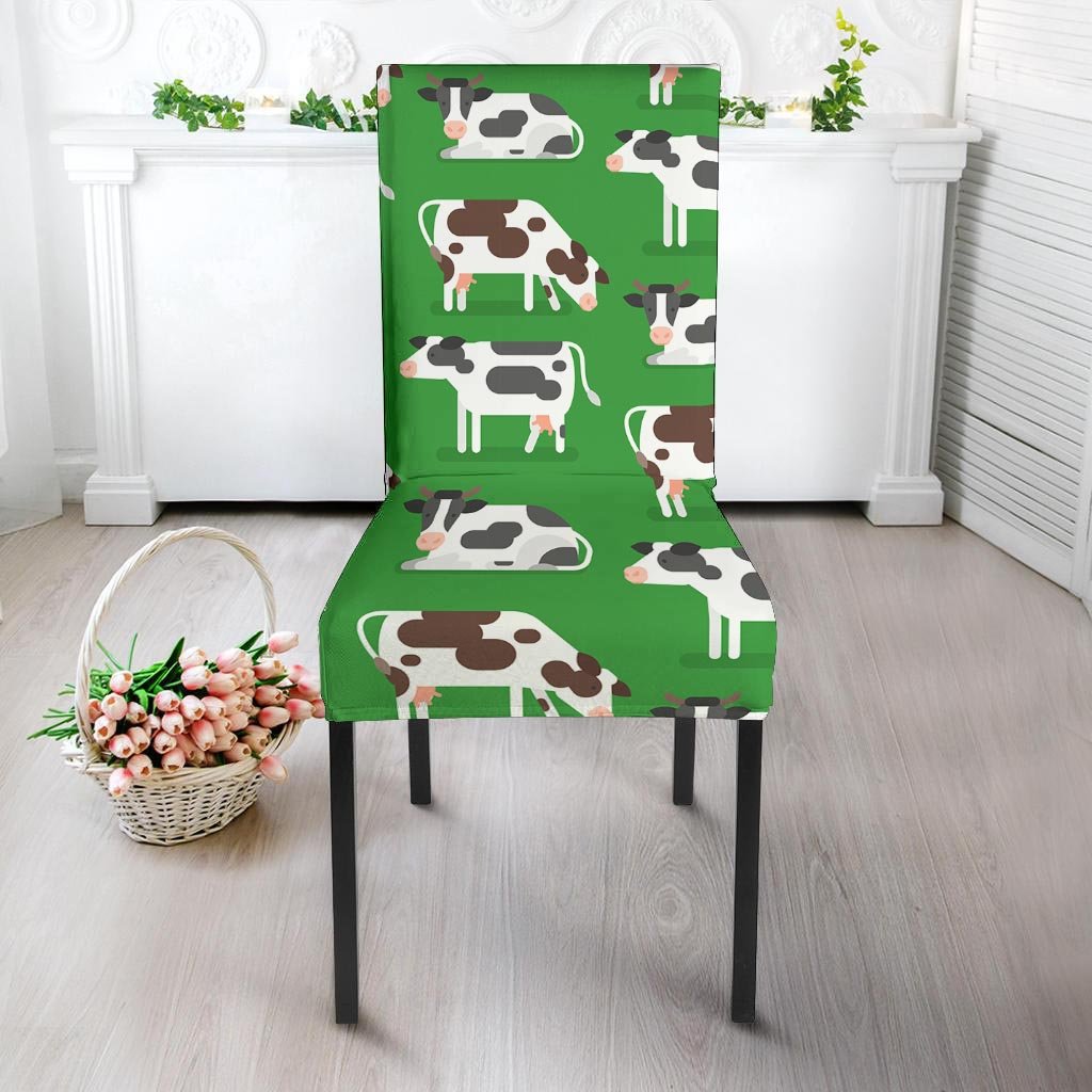 Cow In Green Grass Print Chair Cover-grizzshop