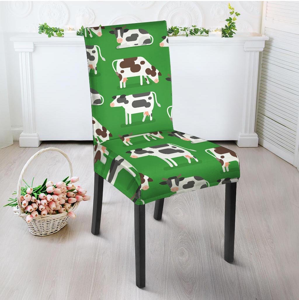 Cow In Green Grass Print Chair Cover-grizzshop