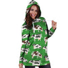 Cow In Green Grass Print Hoodie Dress-grizzshop