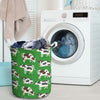 Cow In Green Grass Print Laundry Basket-grizzshop