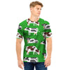 Cow In Green Grass Print Men T Shirt-grizzshop