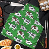 Cow In Green Grass Print Men's Apron-grizzshop