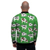 Cow In Green Grass Print Men's Bomber Jacket-grizzshop