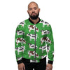 Cow In Green Grass Print Men's Bomber Jacket-grizzshop