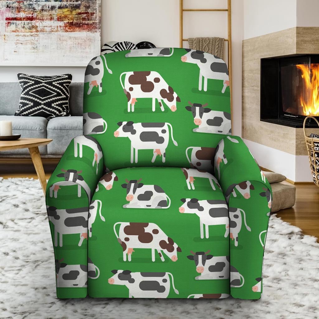 Cow In Green Grass Print Recliner Cover-grizzshop