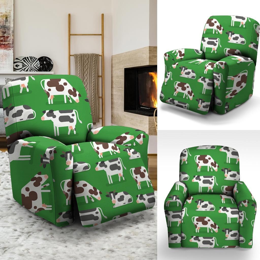 Cow In Green Grass Print Recliner Cover-grizzshop