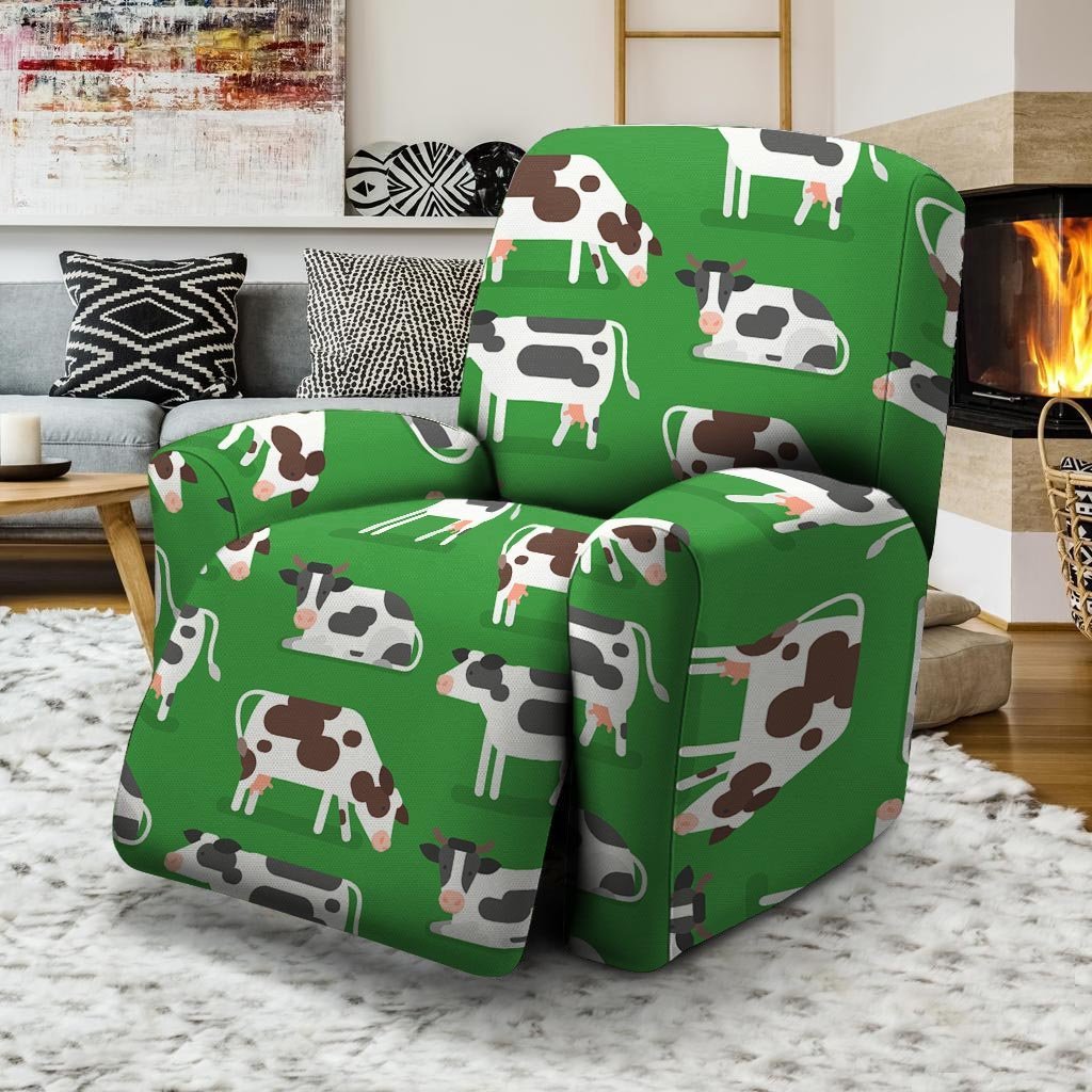 Cow In Green Grass Print Recliner Cover-grizzshop