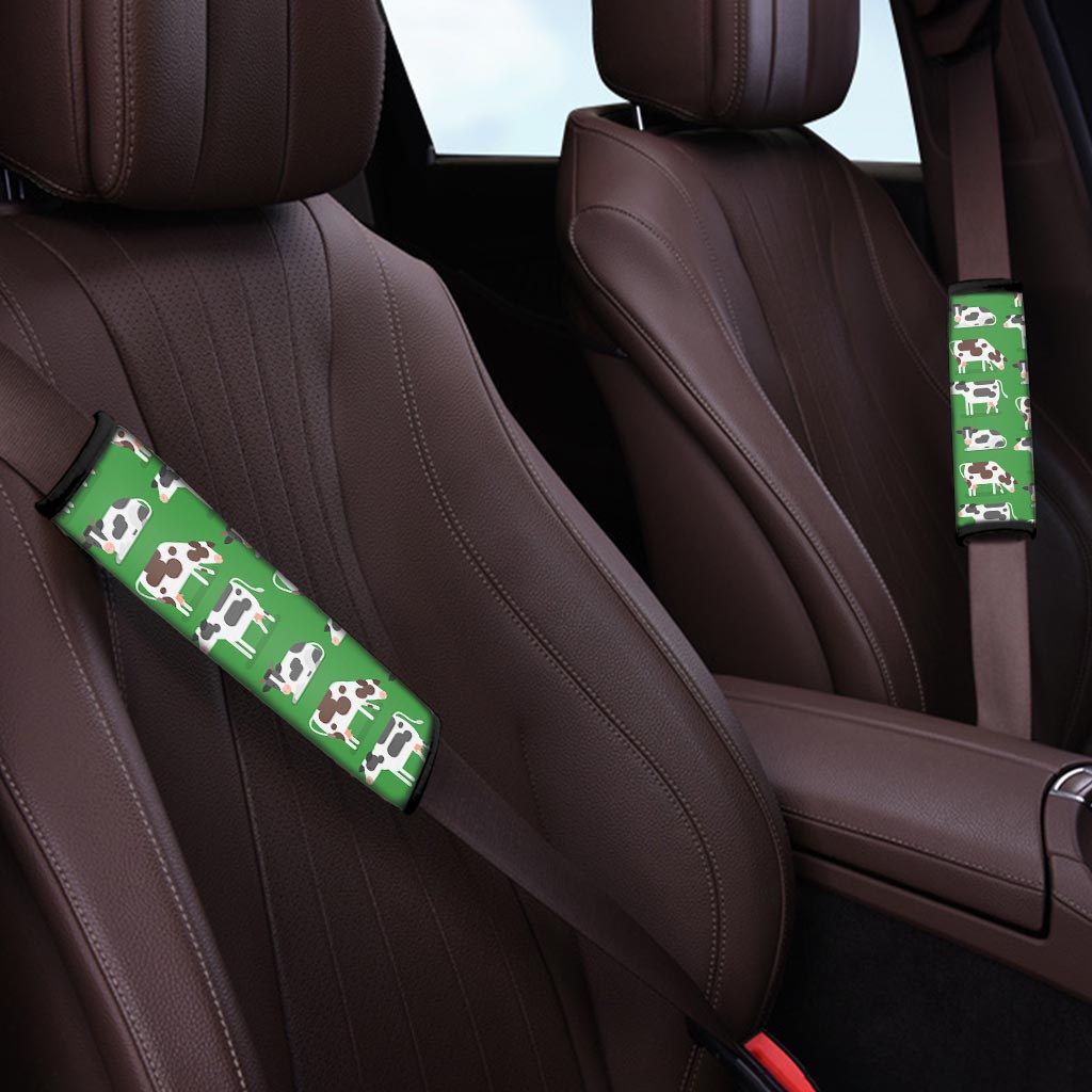 Cow In Green Grass Print Seat Belt Cover-grizzshop