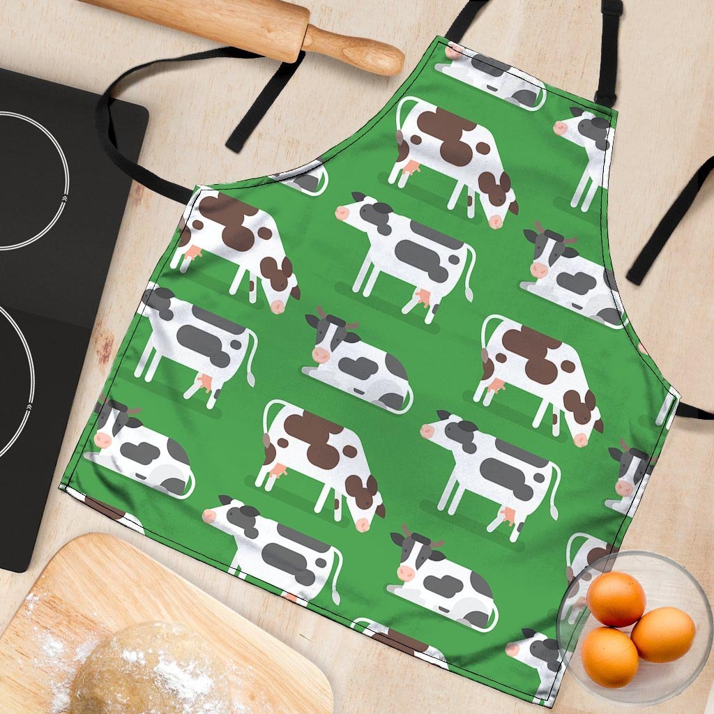 Cow In Green Grass Print Women's Apron-grizzshop