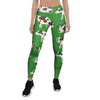 Cow In Green Grass Print Women's Leggings-grizzshop