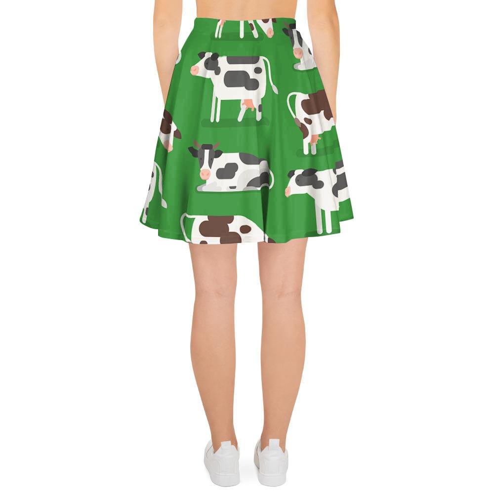 Cow In Green Grass Print Women's Skirt-grizzshop