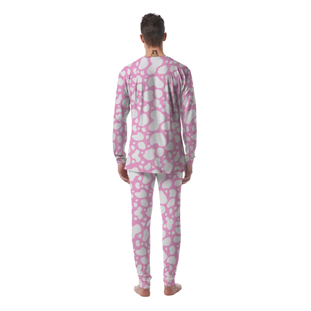 Cow Pink And White Print Pattern Men's Pajamas-grizzshop