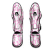 Cow Pink And White Print Pattern Muay Thai Shin Guards-grizzshop