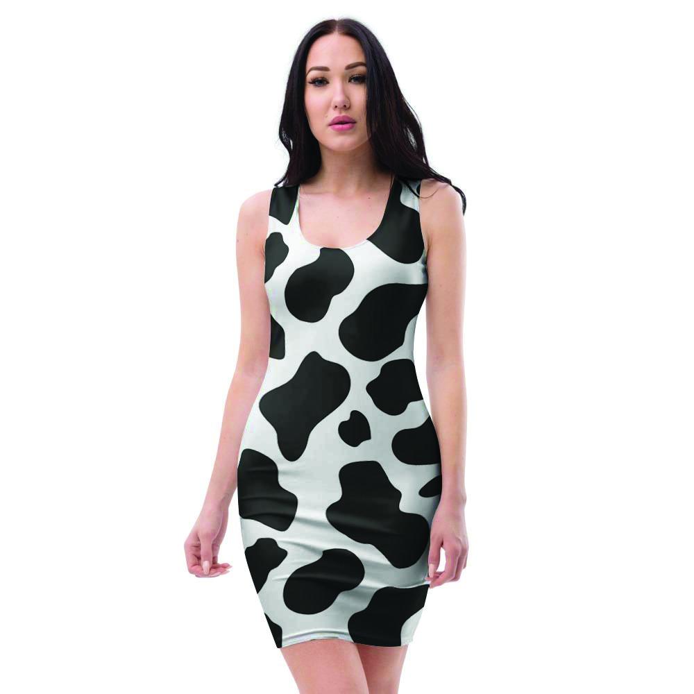 Cow Print Bodycon Dress-grizzshop