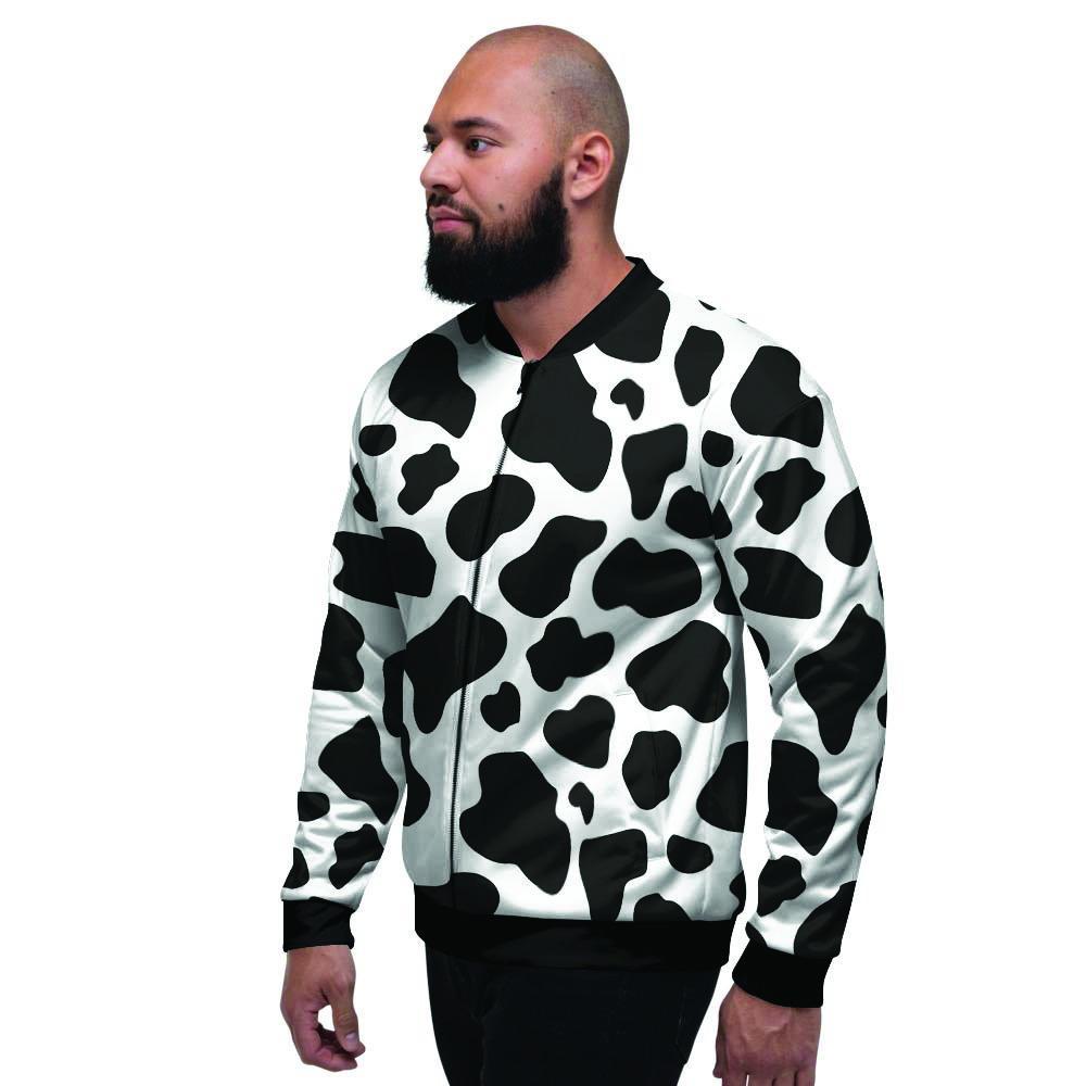 Cow Print Men's Bomber Jacket-grizzshop