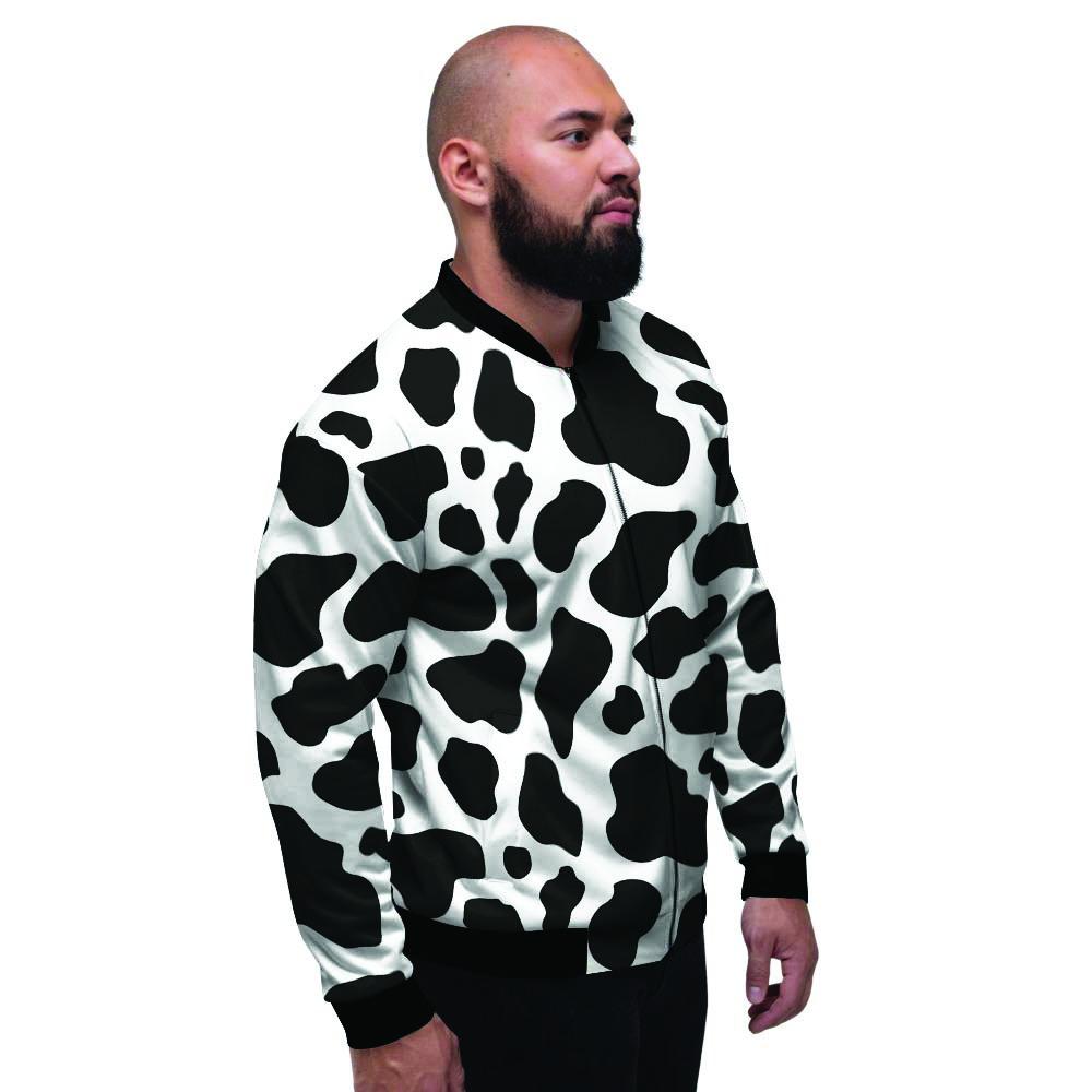 Cow Print Men's Bomber Jacket-grizzshop