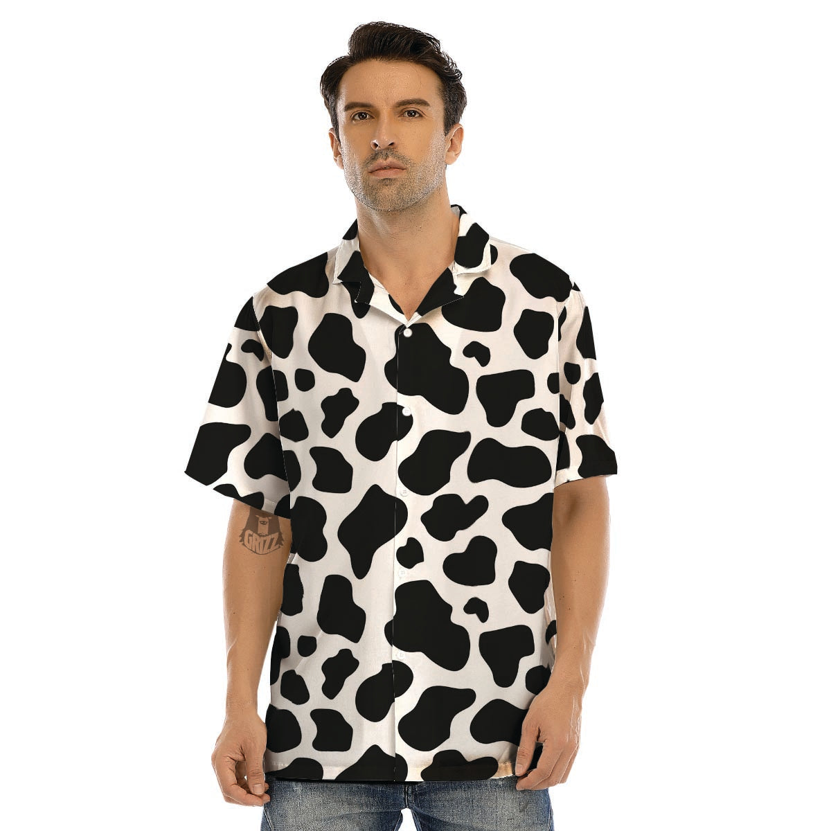 Cow Print Men’s Hawaiian Shirt-grizzshop