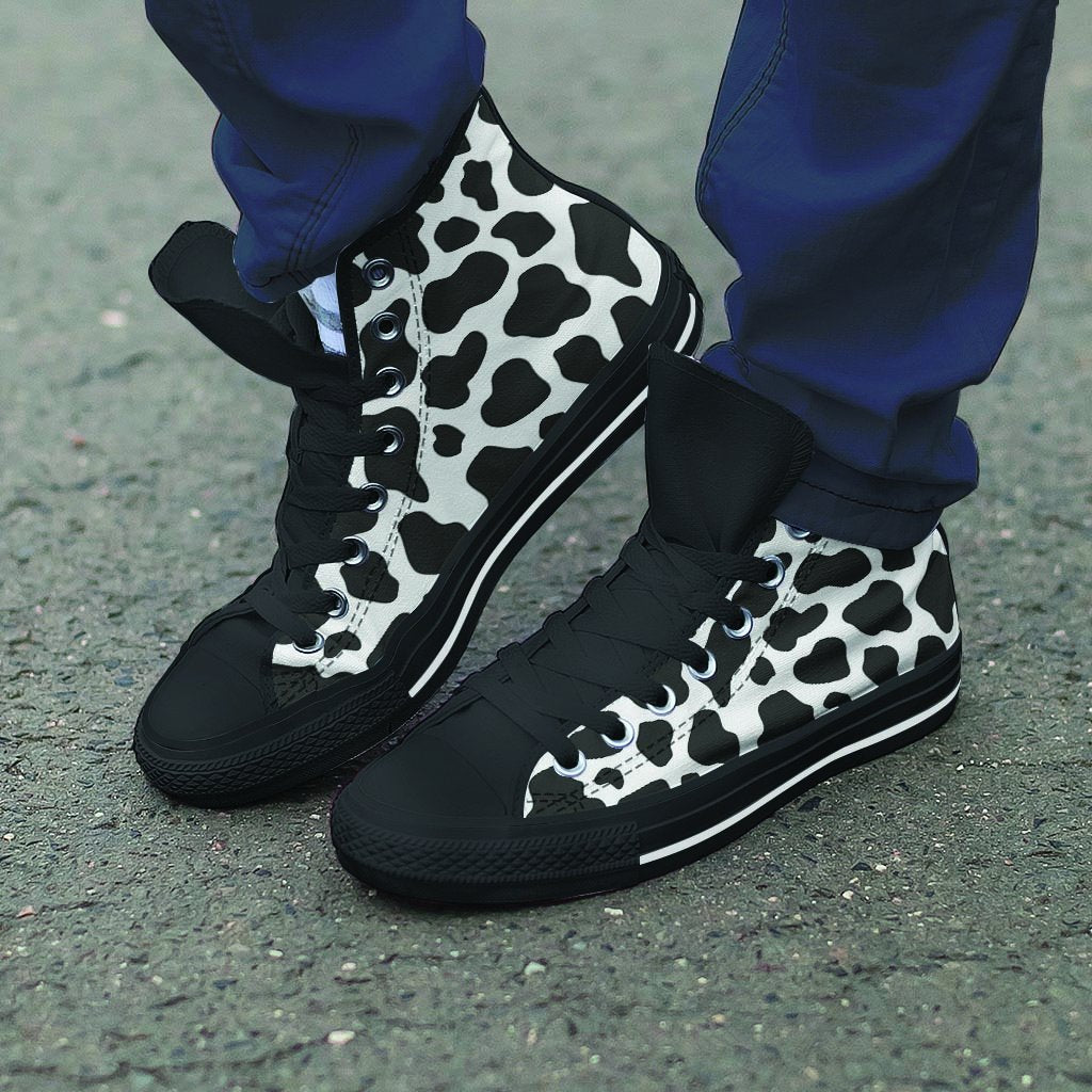 Cow Print Men's High Top Shoes-grizzshop