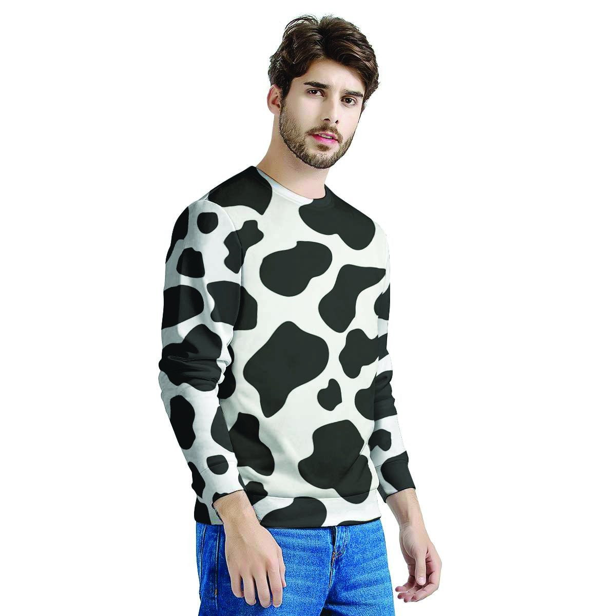 Cow Print Men's Sweatshirt-grizzshop