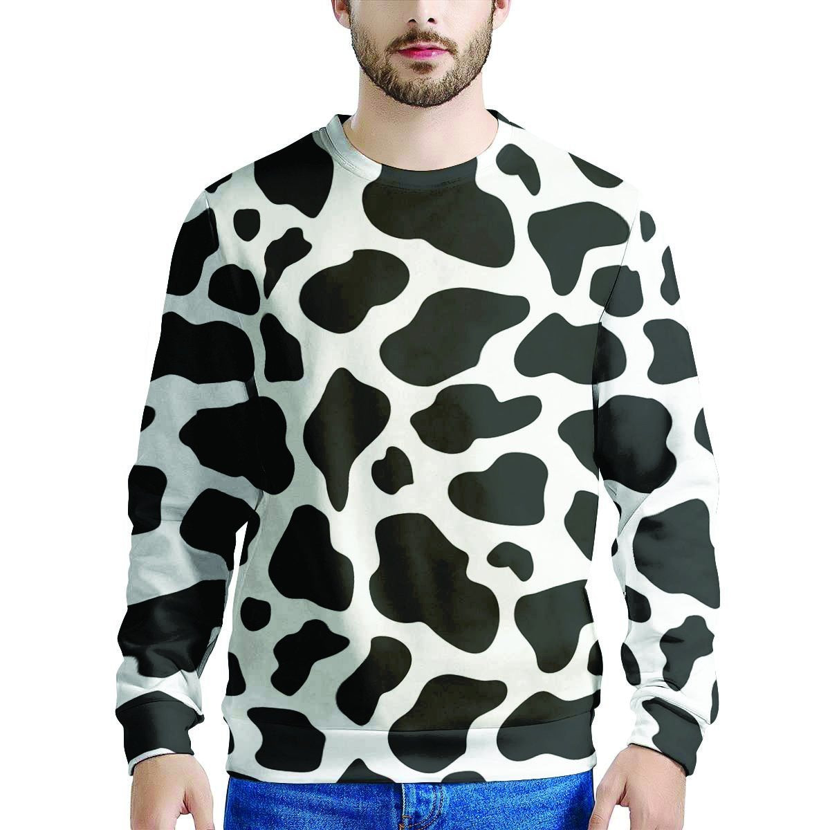 Cow Print Men's Sweatshirt-grizzshop