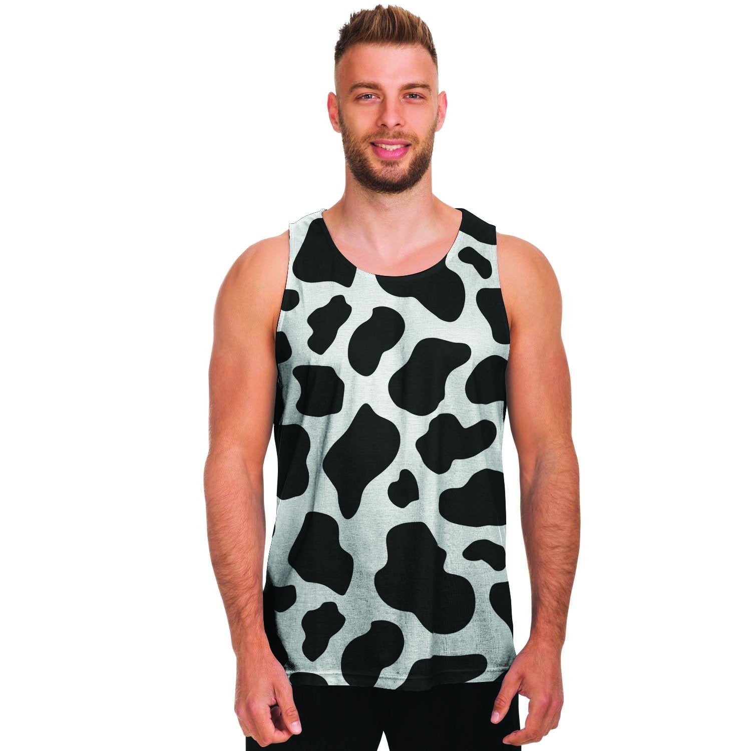 Cow Print Men's Tank Tops-grizzshop