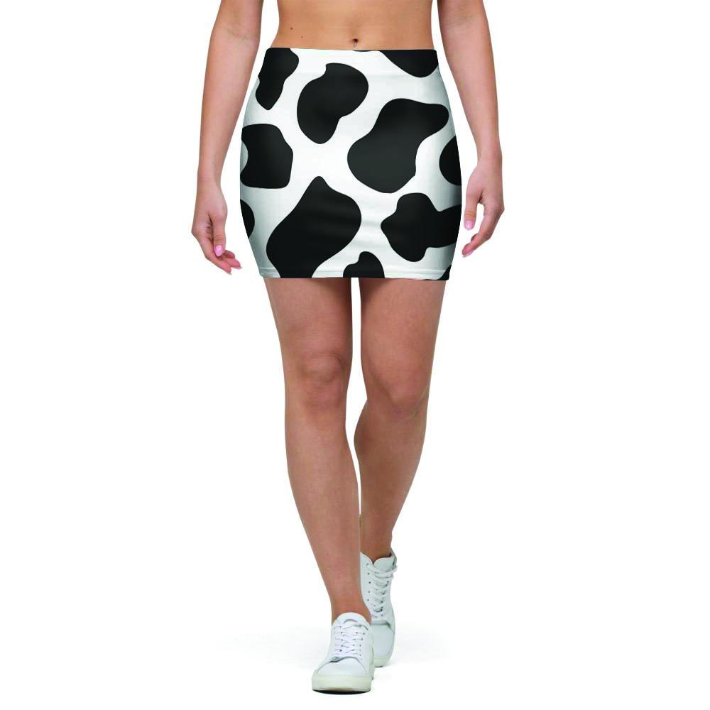 Cow Print Mini Skirt-grizzshop