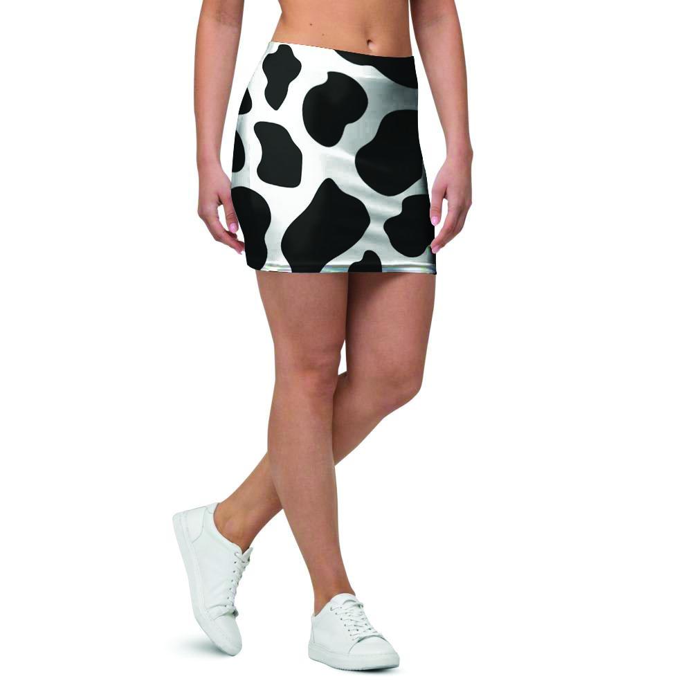 Cow Print Mini Skirt-grizzshop