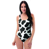 Cow Print One Piece Swimsuite-grizzshop