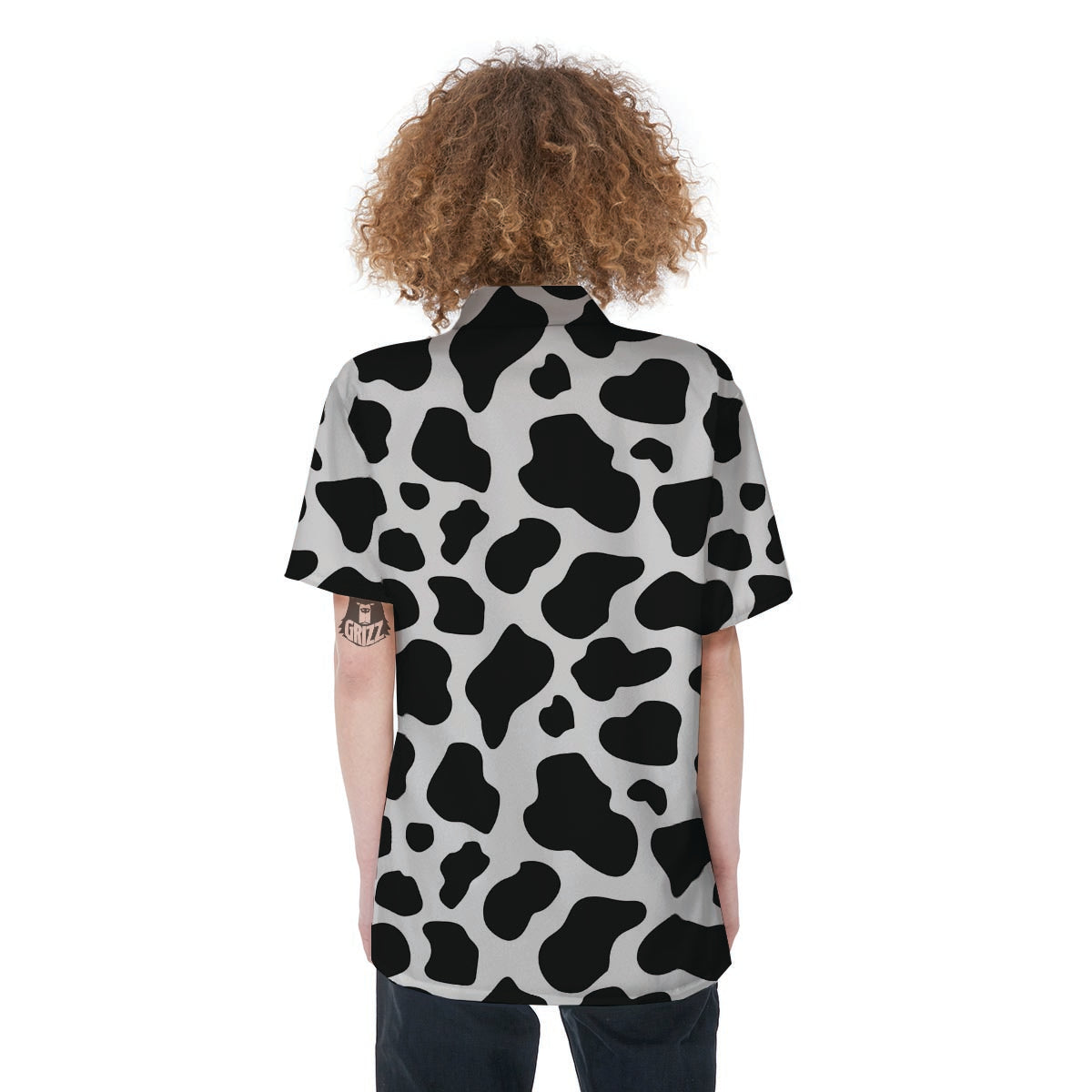 Cow Print Women's Short Sleeve Shirts-grizzshop