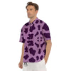 Cow Purple Print Pattern Men's Short Sleeve Shirts-grizzshop