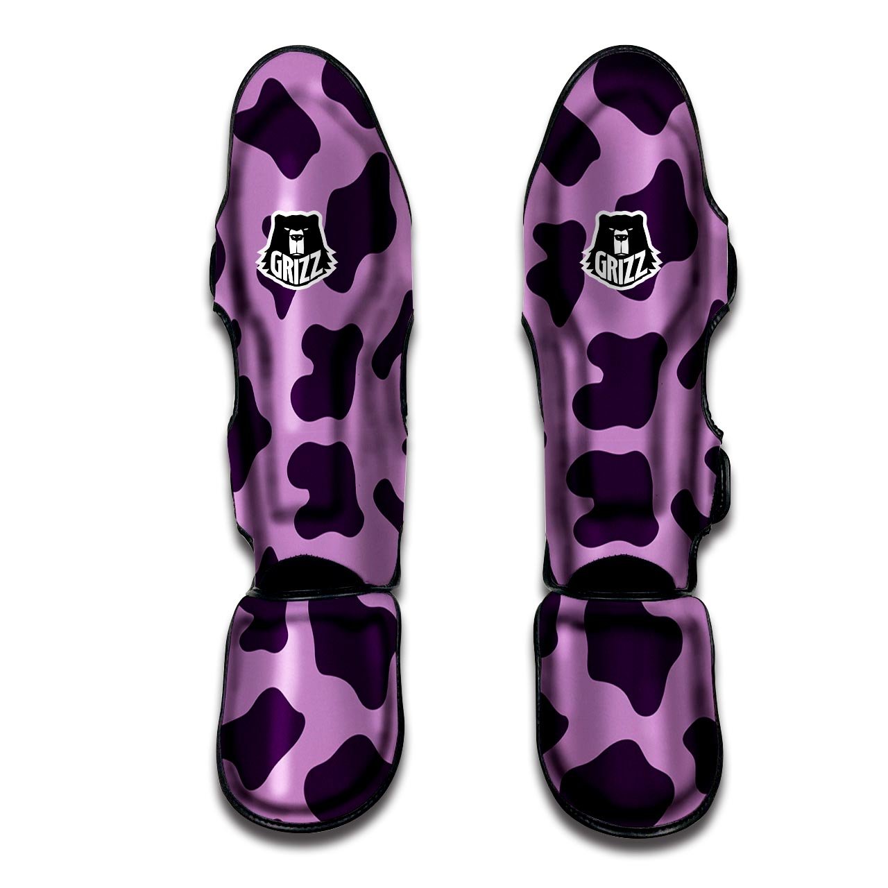 Cow Purple Print Pattern Muay Thai Shin Guards-grizzshop