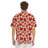 Cow Red Brown Print Pattern Men's Short Sleeve Shirts-grizzshop