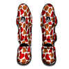 Cow Red Brown Print Pattern Muay Thai Shin Guards-grizzshop