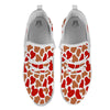 Cow Red Brown Print Pattern White Athletic Shoes-grizzshop