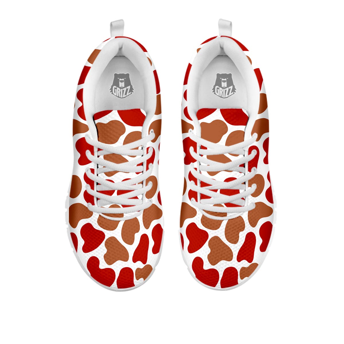 Cow Red Brown Print Pattern White Sneaker-grizzshop