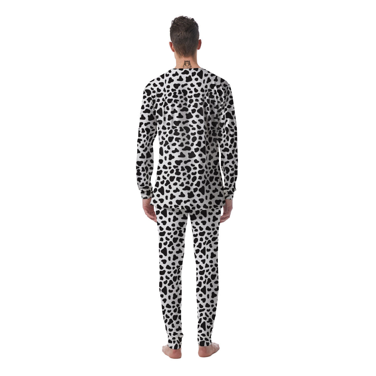 Cow White And Black Print Men's Pajamas-grizzshop