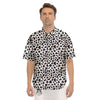 Cow White And Black Print Men's Short Sleeve Shirts-grizzshop