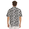 Cow White And Black Print Pattern Men's Short Sleeve Shirts-grizzshop