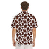 Cow White And Brown Print Men's Short Sleeve Shirts-grizzshop