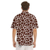 Cow White And Brown Print Pattern Men's Short Sleeve Shirts-grizzshop